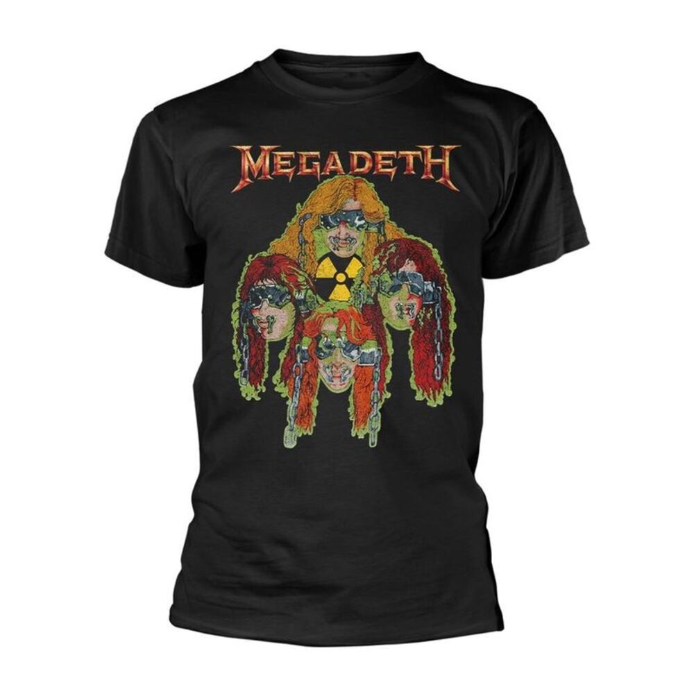 Megadeth Unisex Adult Nuclear Glow Heads T-Shirt / Black